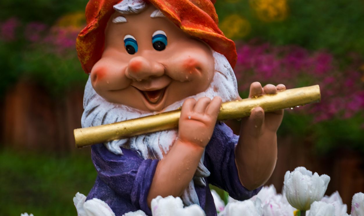 A Dwarf Figurine in the Garden