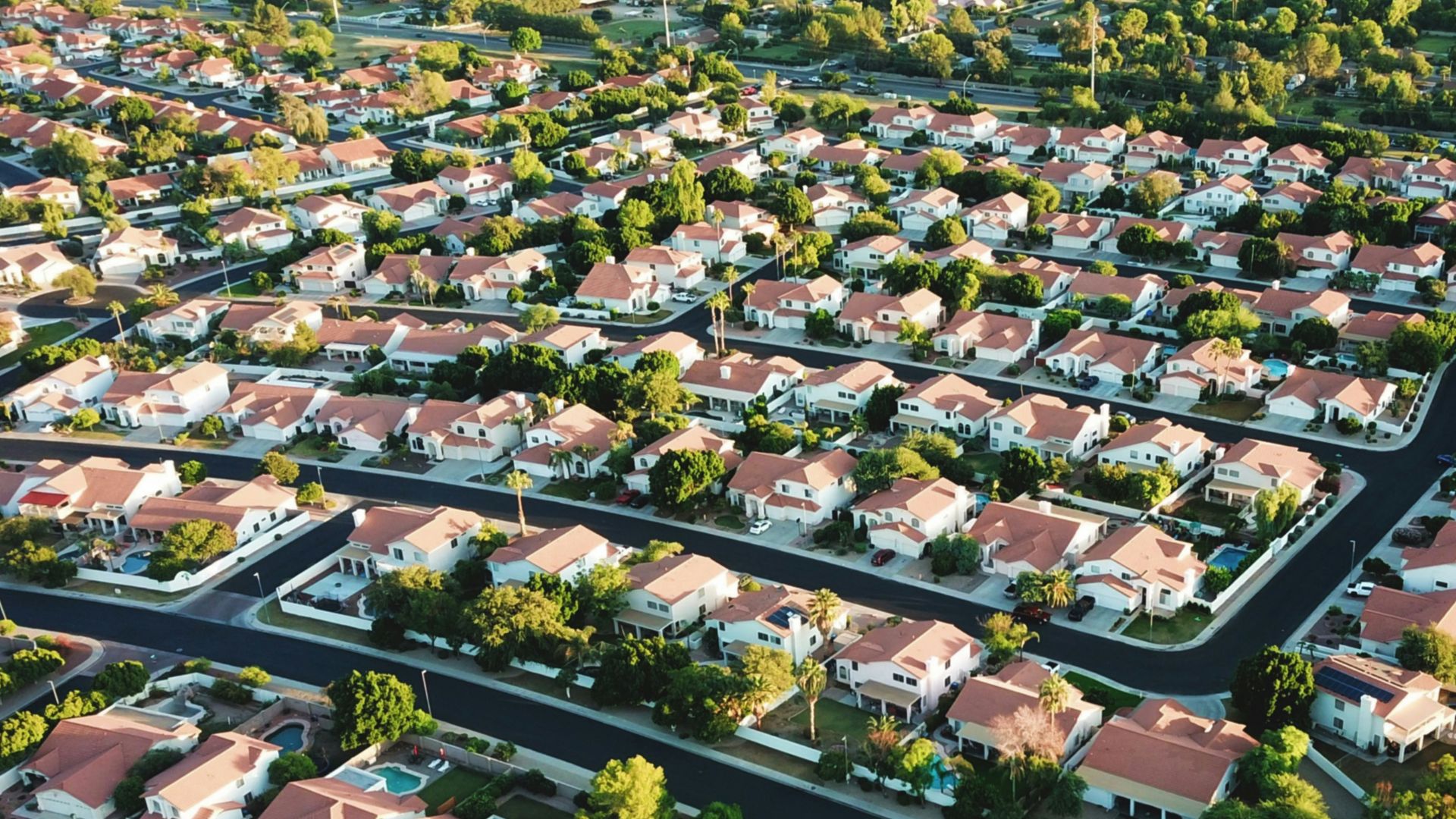 aerial view of house village