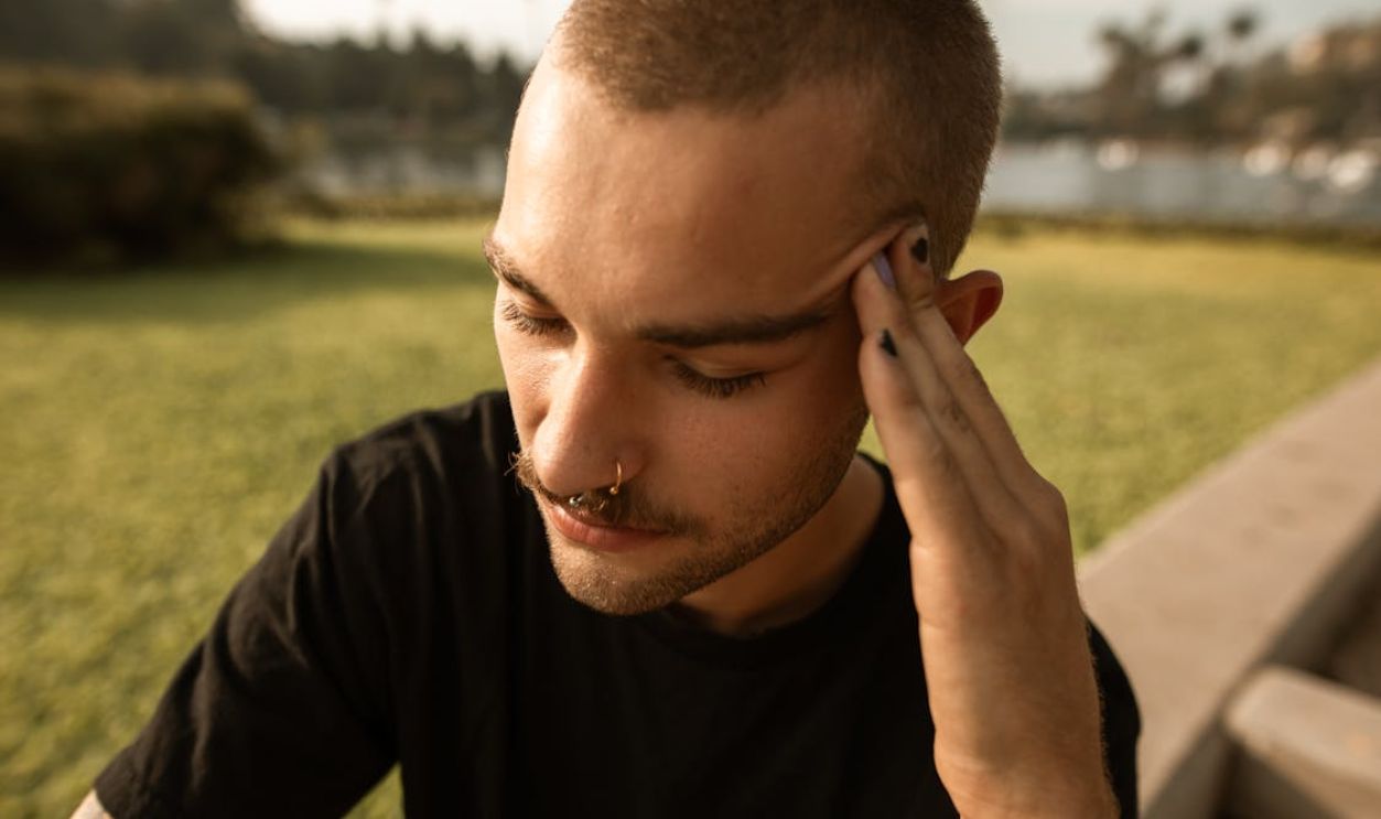 Close Up of a Stressed Man