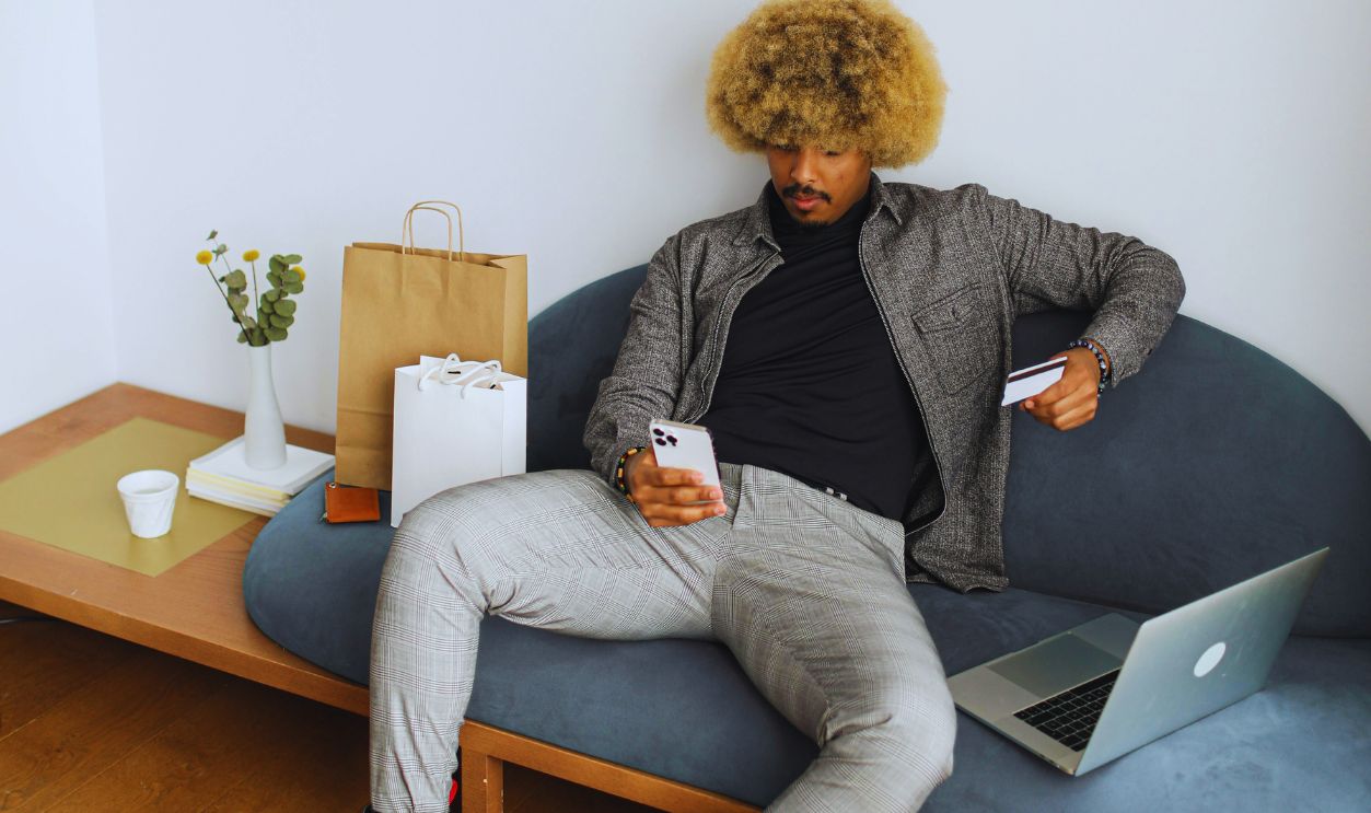 A Man Shopping Online