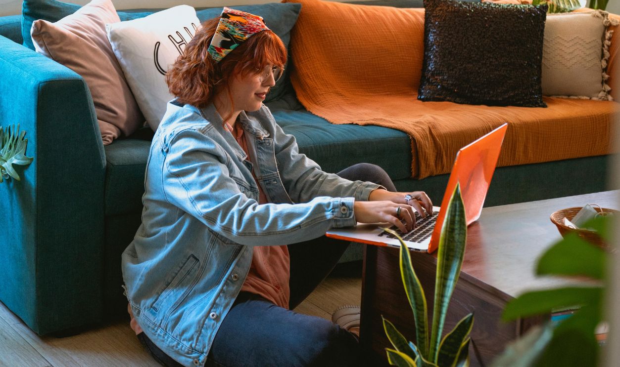 Woman Using Her Laptop