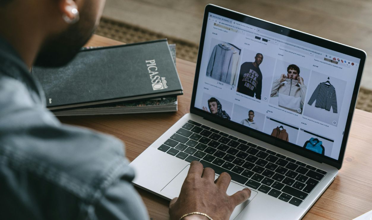 A Man Using His Laptop