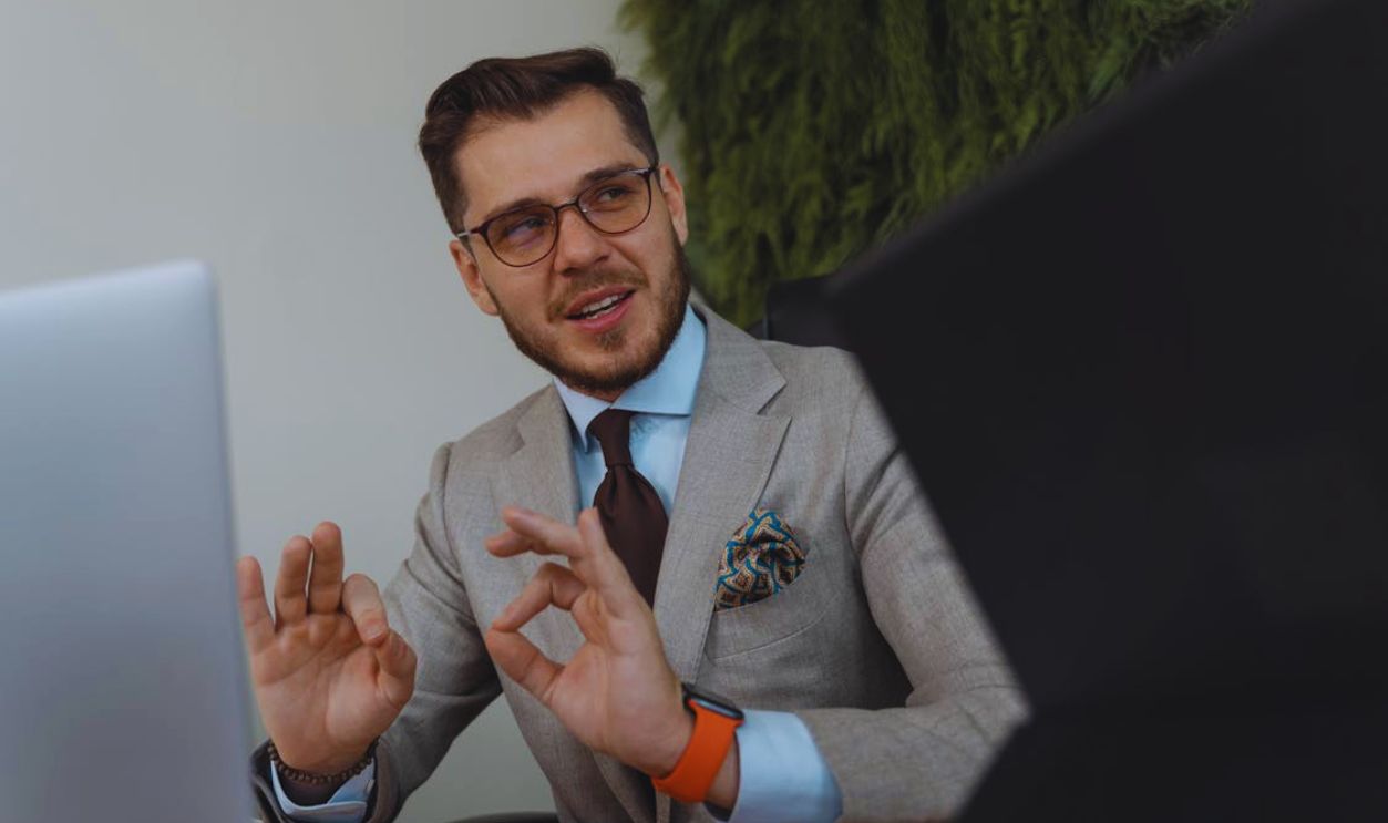 Professional Man in Gray Suit
