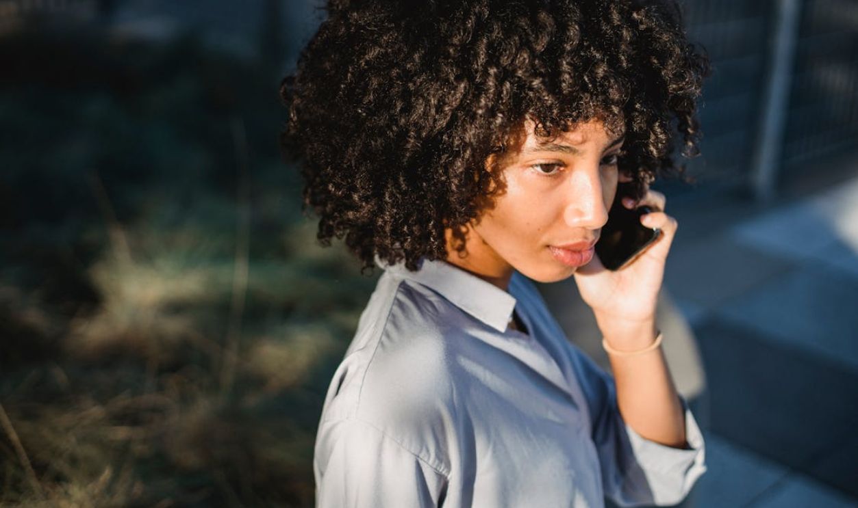 A Woman Talking on the Phone
