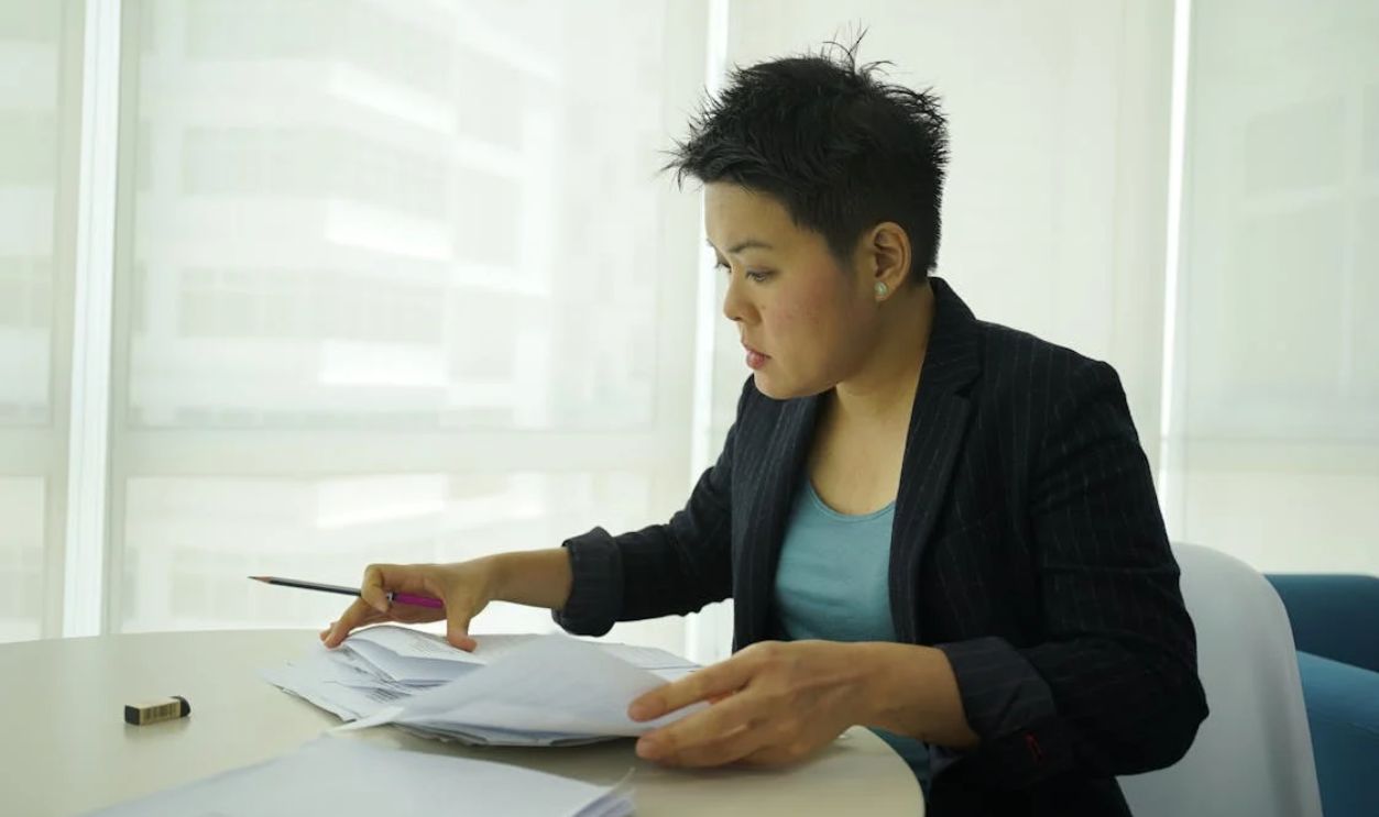 A Woman Working in the Office
