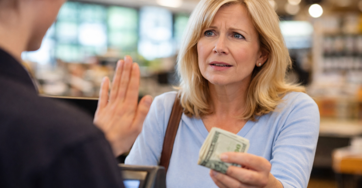 Woman tried to pay with cash at store