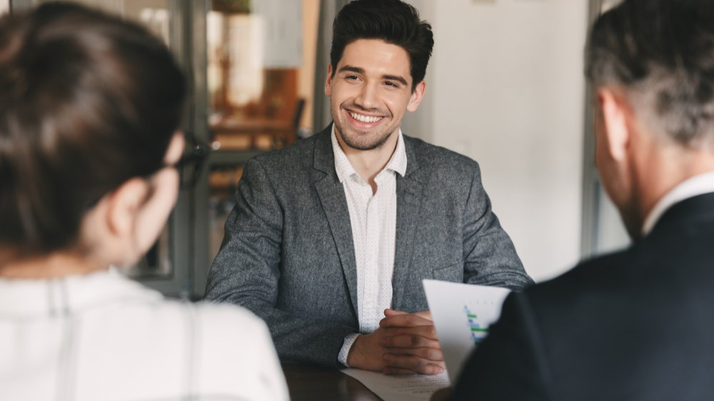 Portrait Photo of a man during a job interview