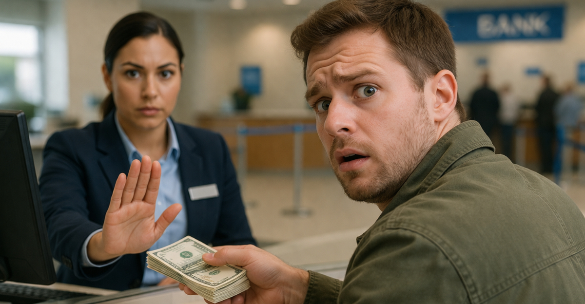 Unaccepted transaction at the bank counter