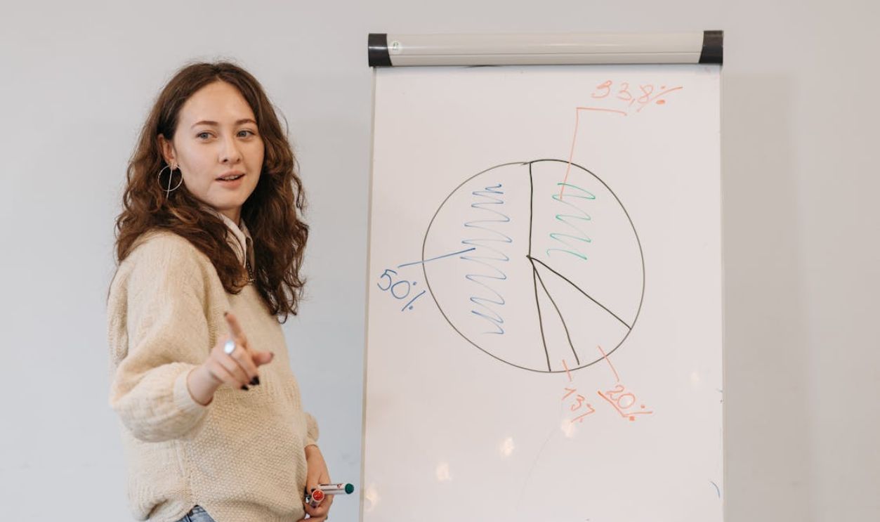 Woman in Brown Knit Sweater Finger Pointing
