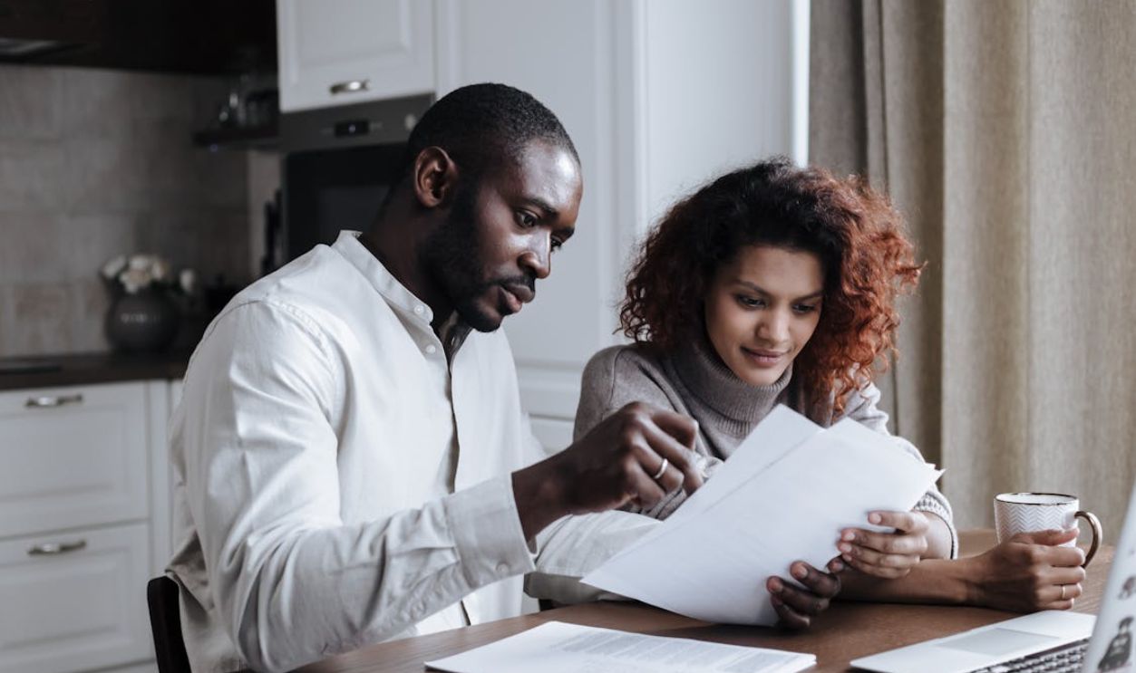 Portrait of Couple Working Together