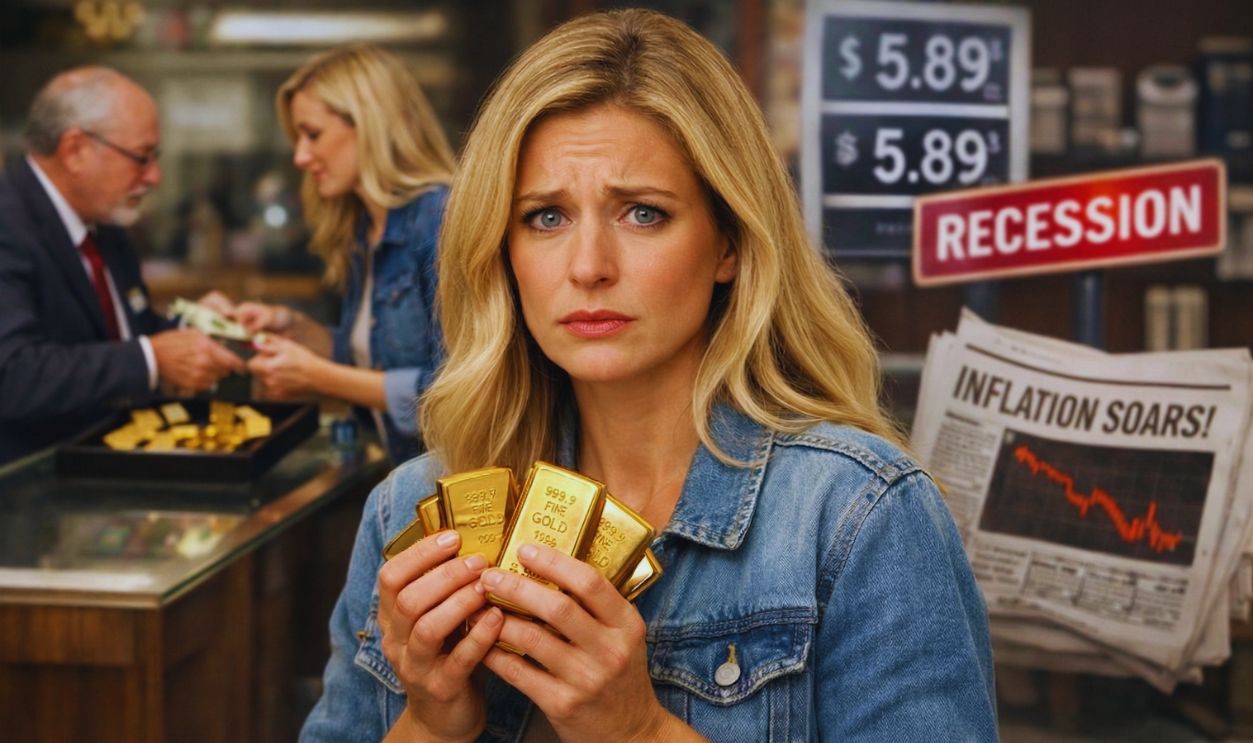 Woman worried gold recession