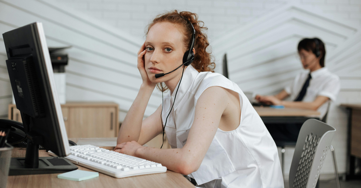 woman sitting in front of a computer