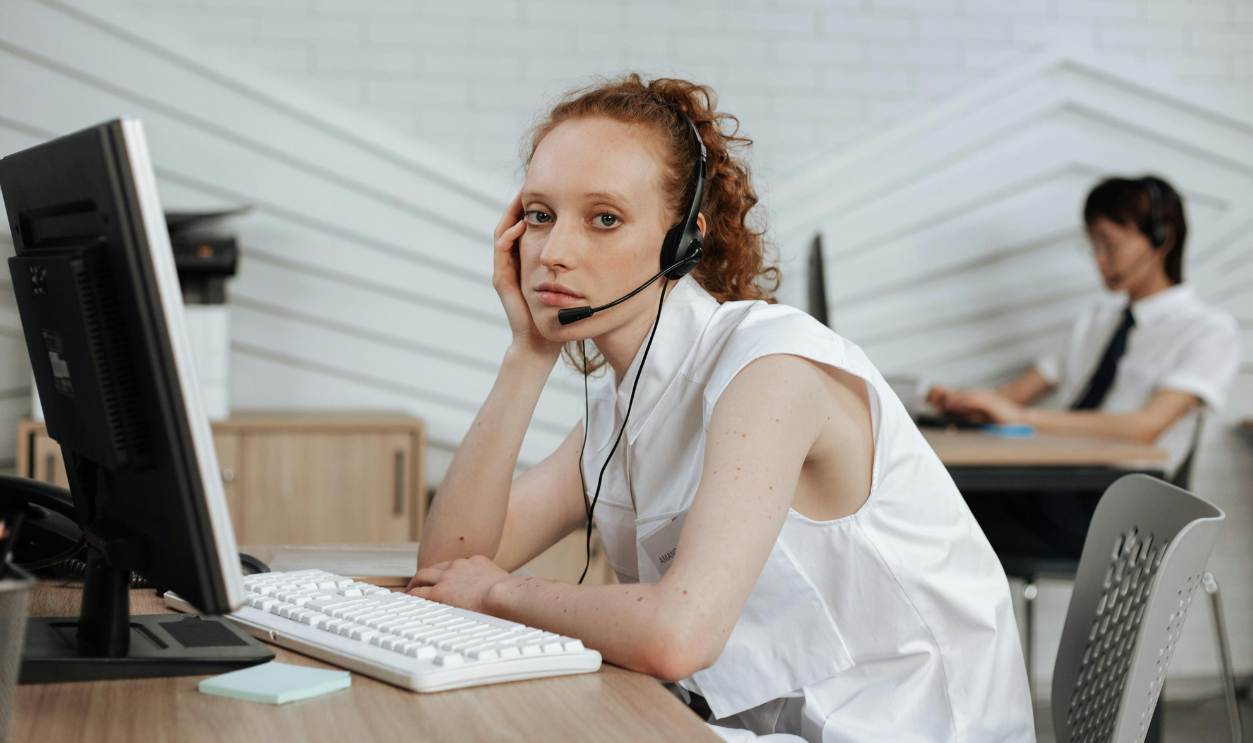 woman sitting in front of a computer
