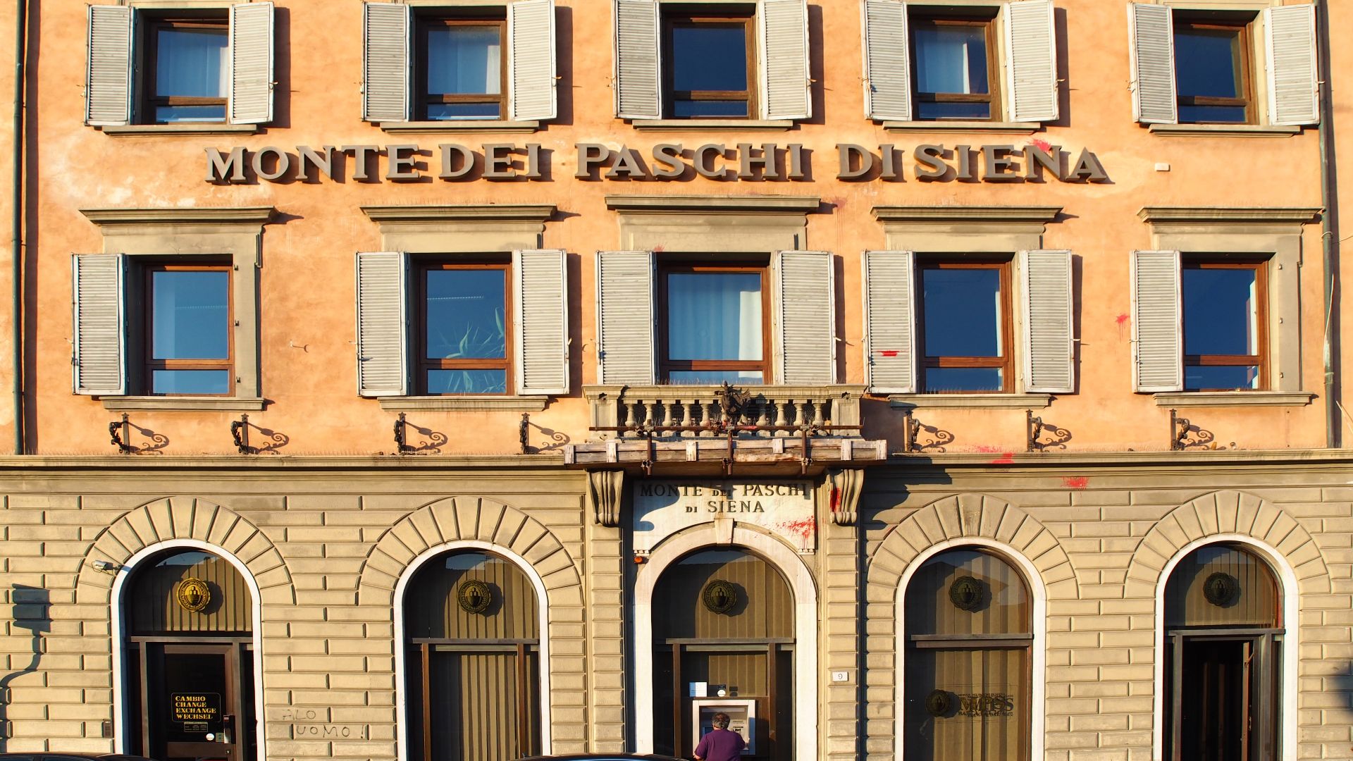 Banca Monte dei Paschi di Siena in the city of Pisa. Italy.