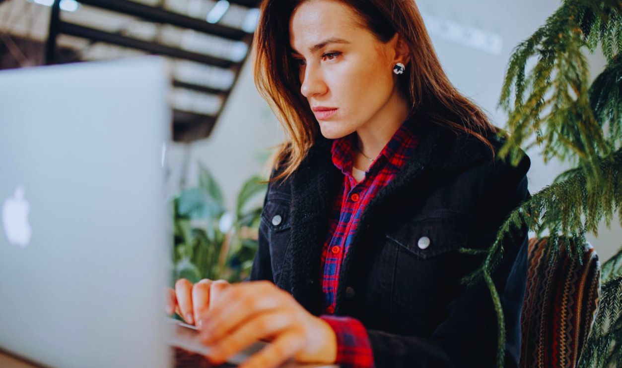 A Focused Woman Working
