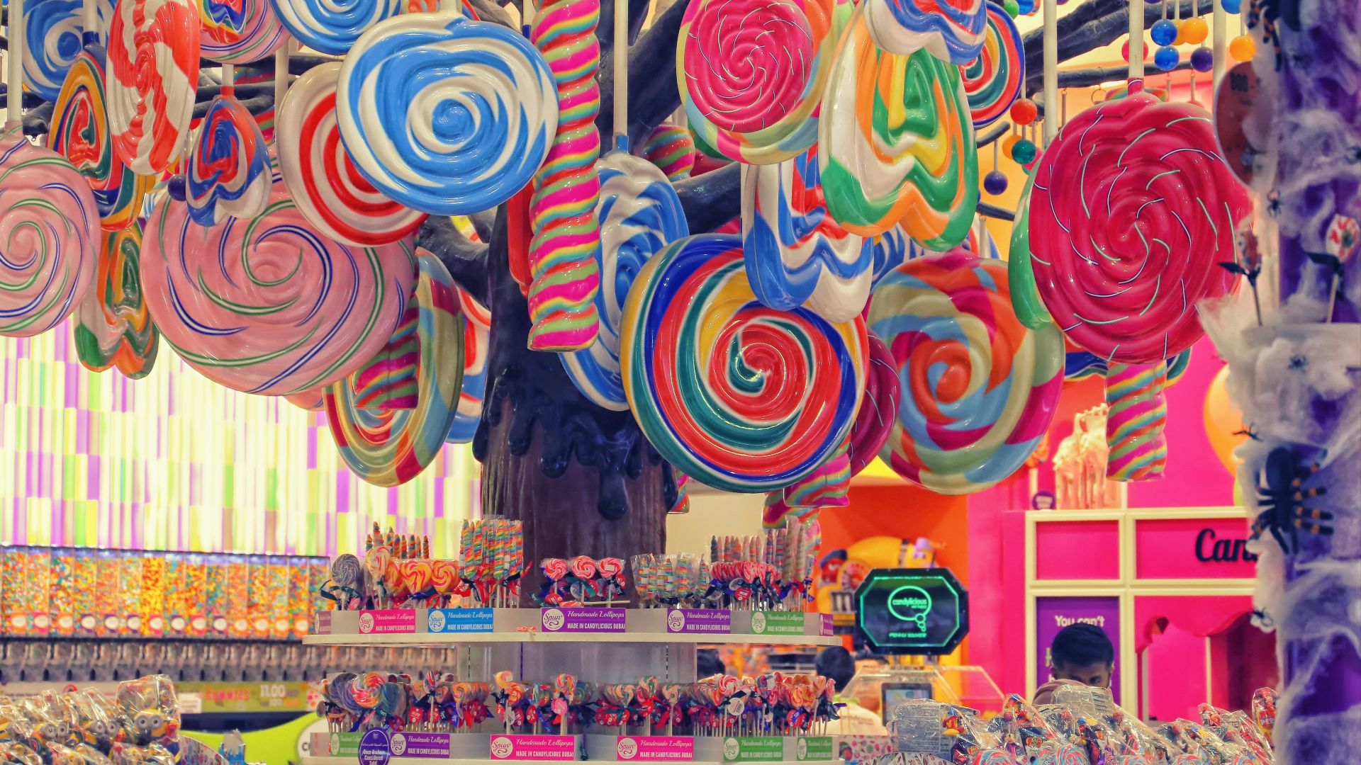 multicolored lollipops