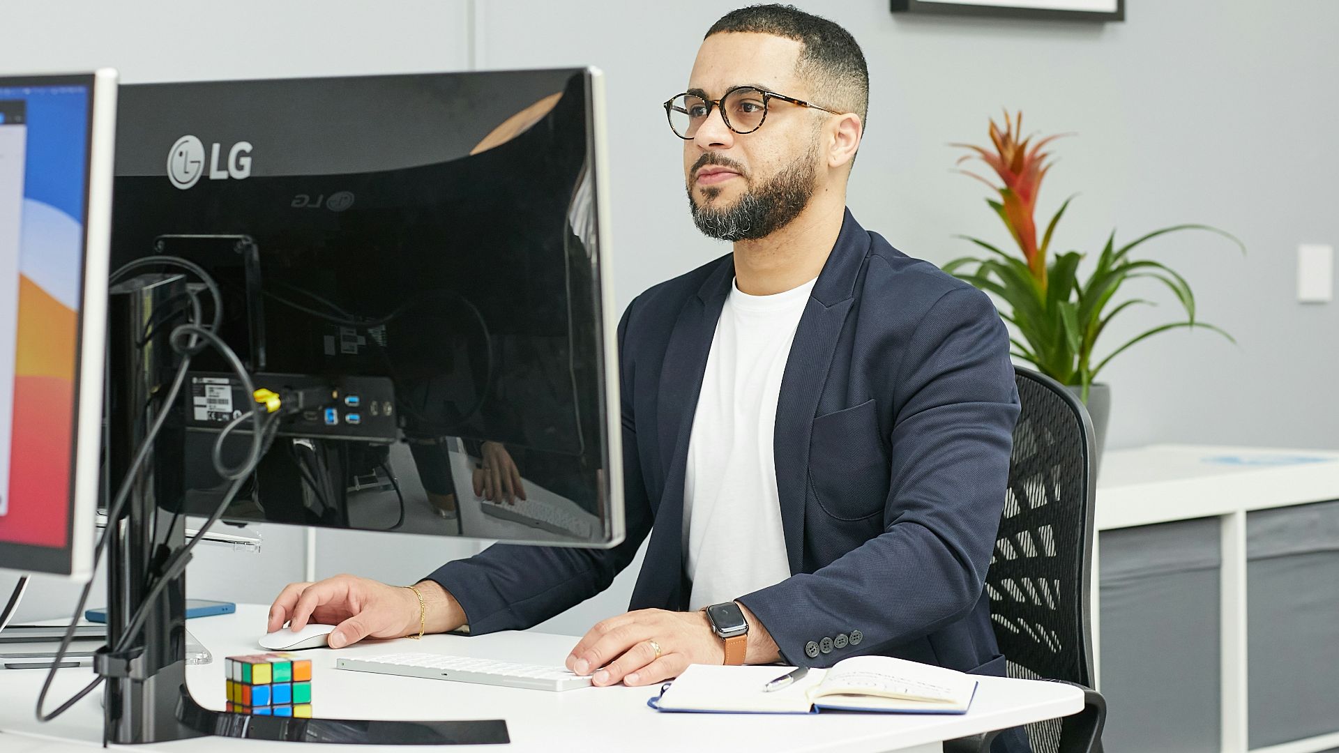 a person sitting at a desk