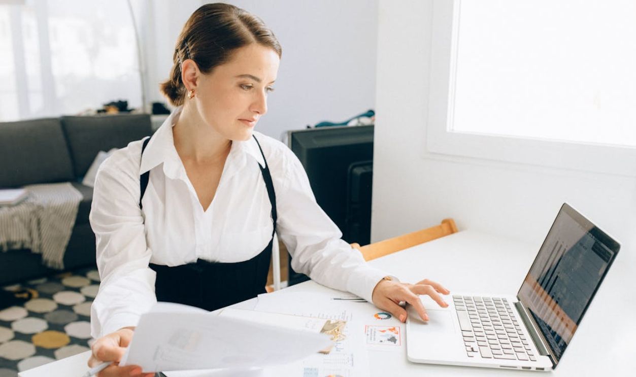 A Woman using a Laptop