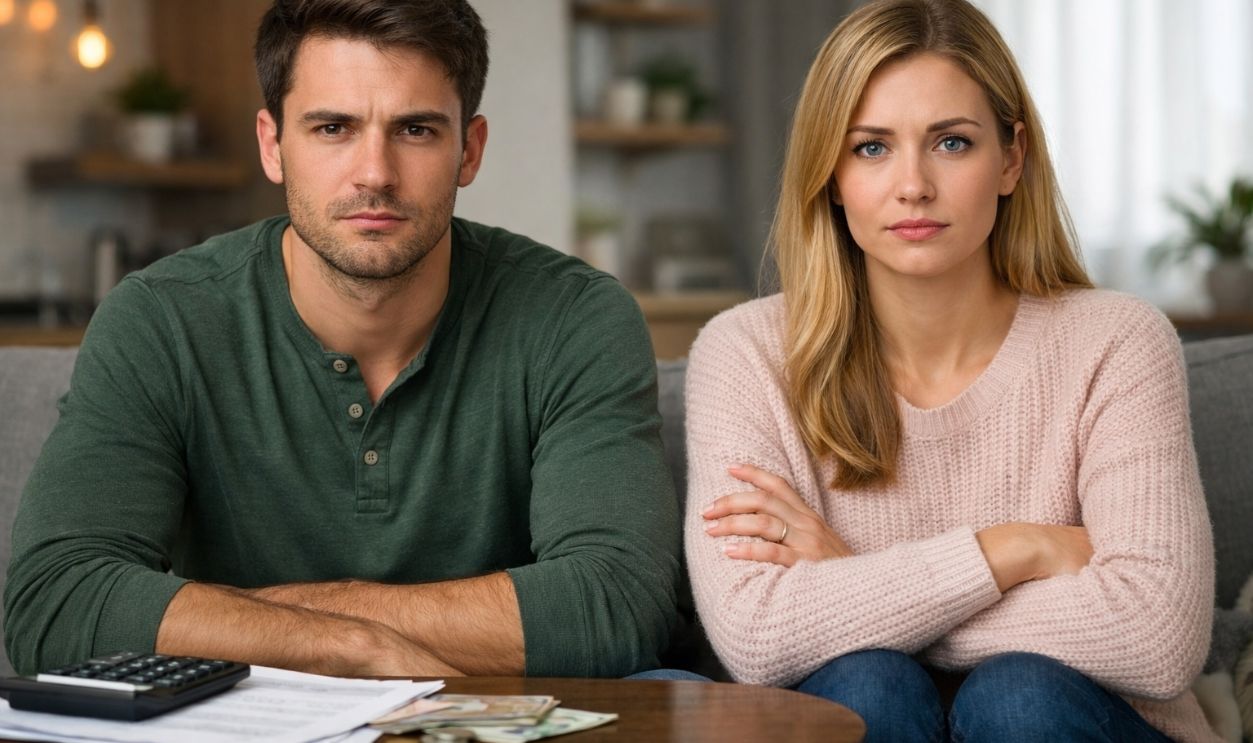 Young couple looking at the camera