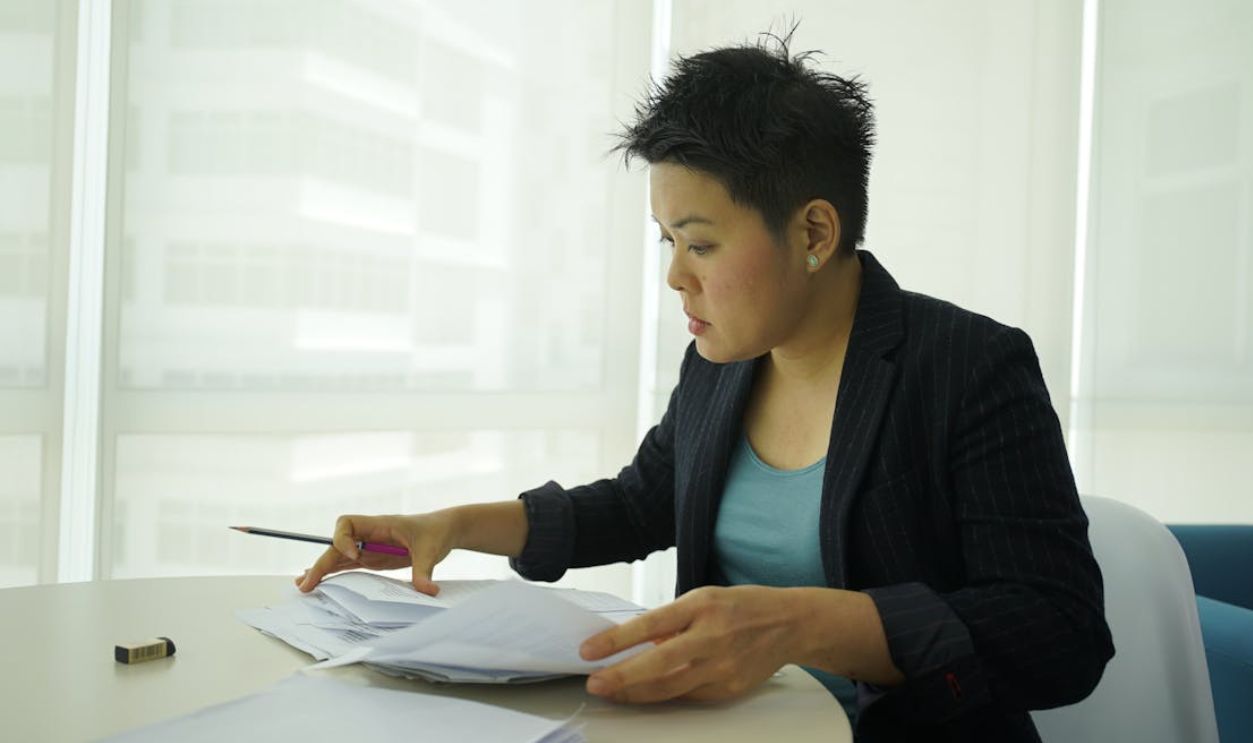 A Woman Working in the Office