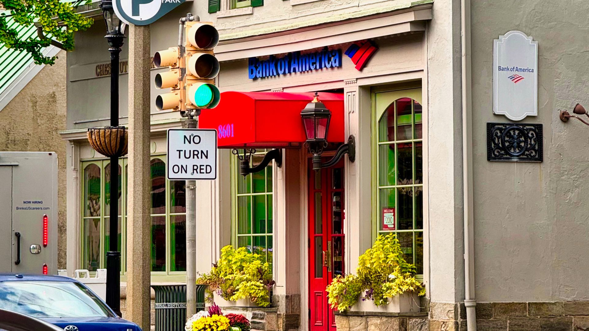 A Bank of America branch in Chestnut Hill, Philadelphia