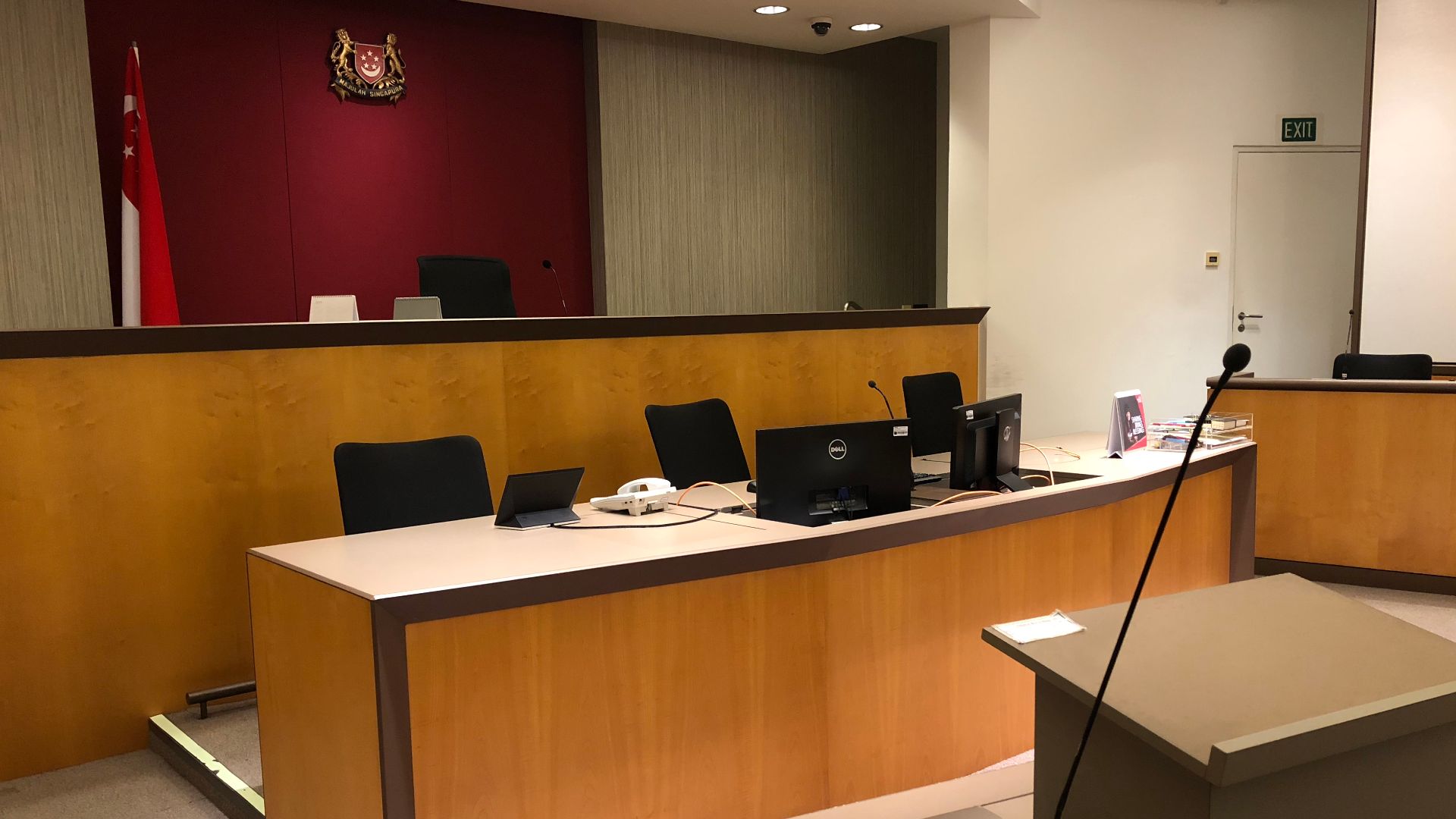 A courtroom of the Supreme Court of Singapore.