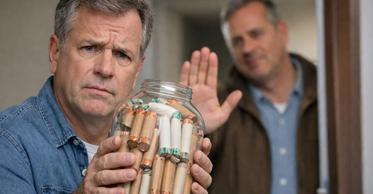 Man try pay rent with coins