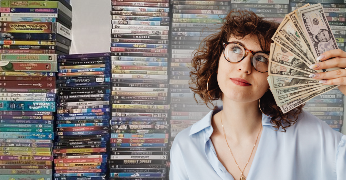 A collection of DVDs and Blu-rays