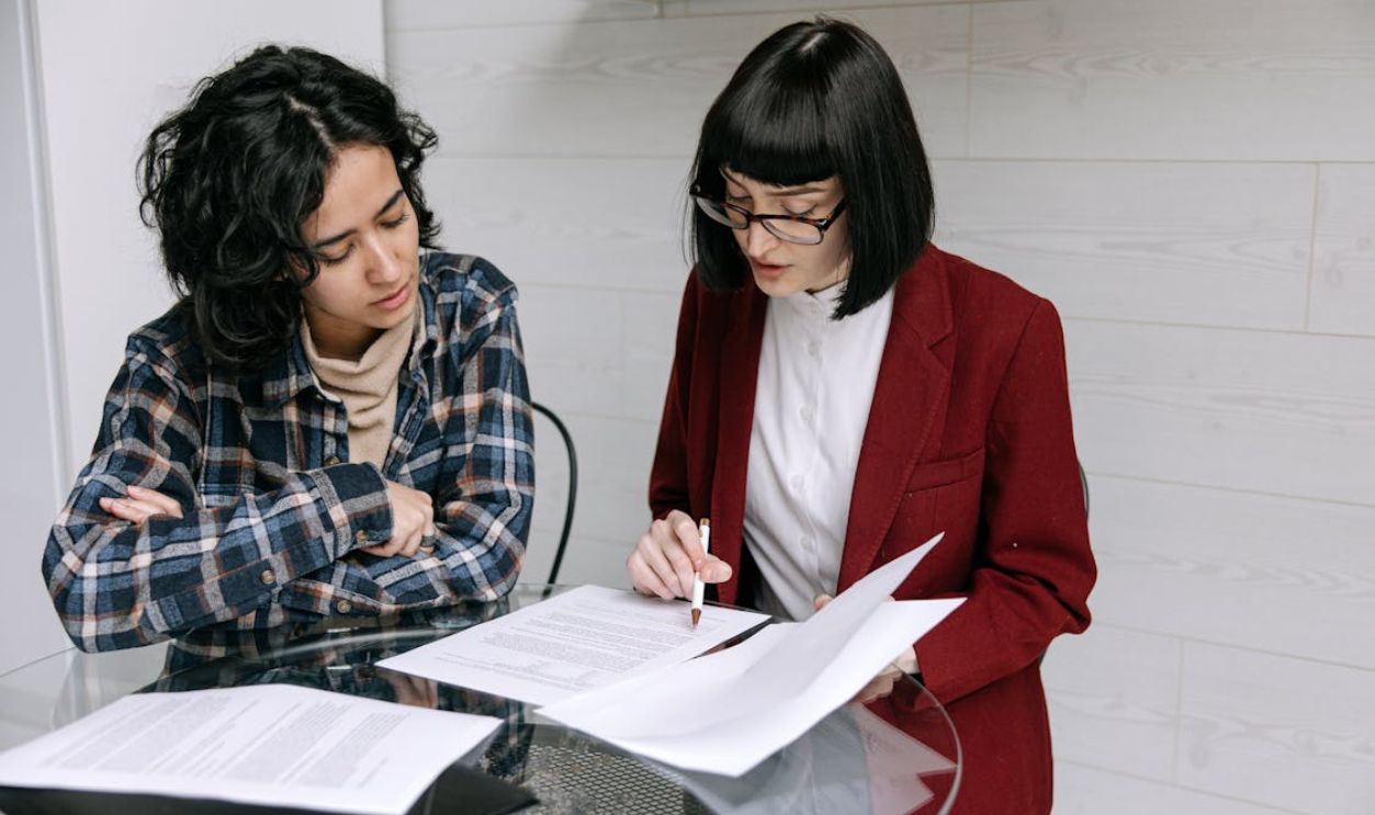 Women Looking at a Document