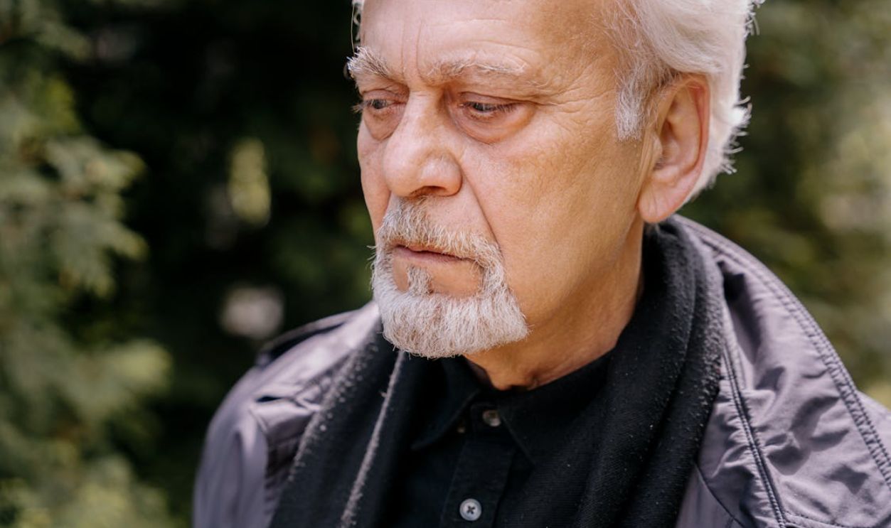 An Elderly Man with a Sad Face