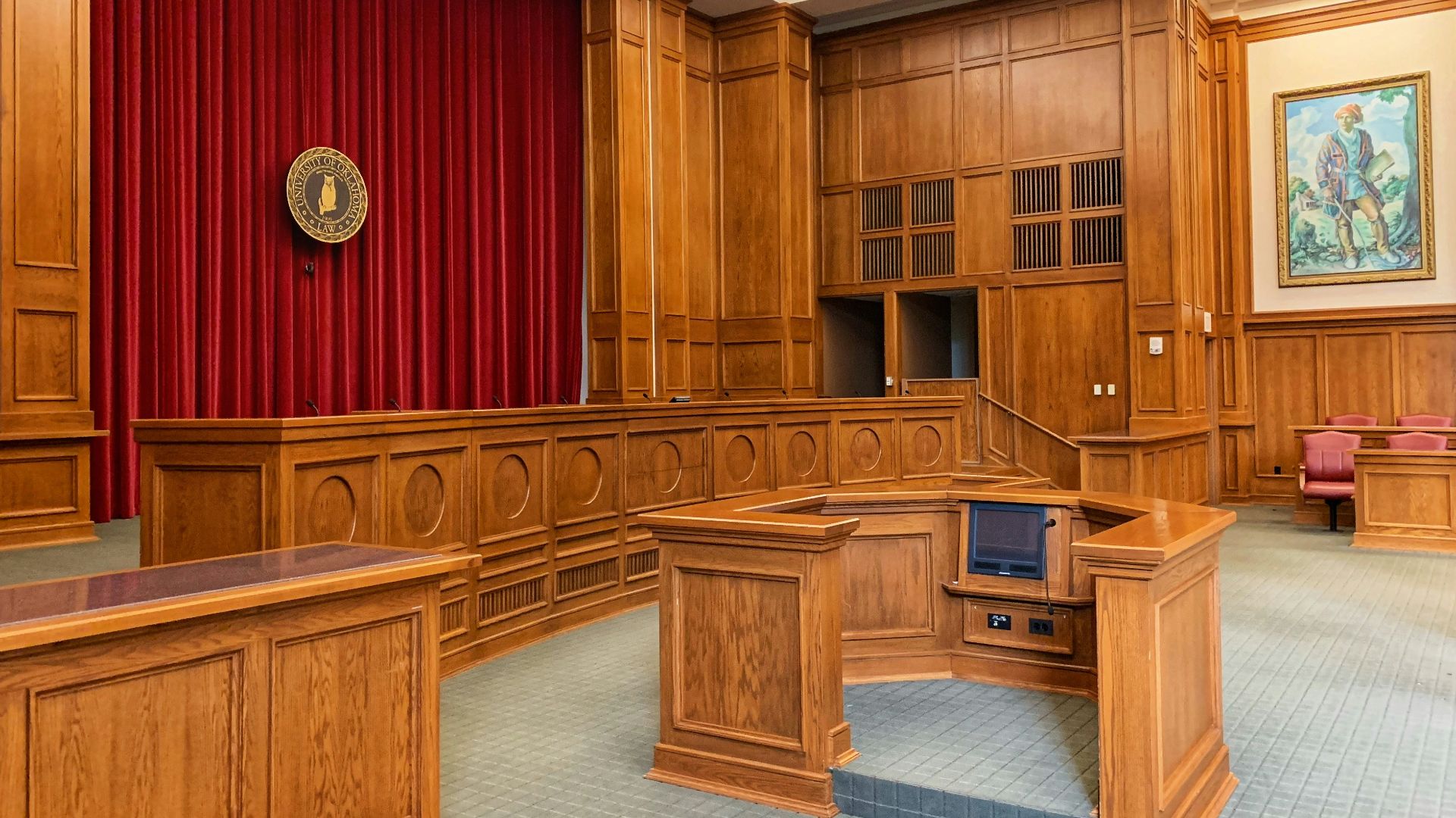 architectural photography of trial court interior view