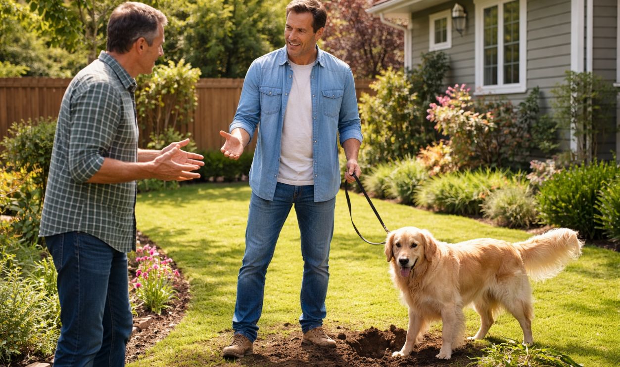 Neighborly discussion over garden mishap