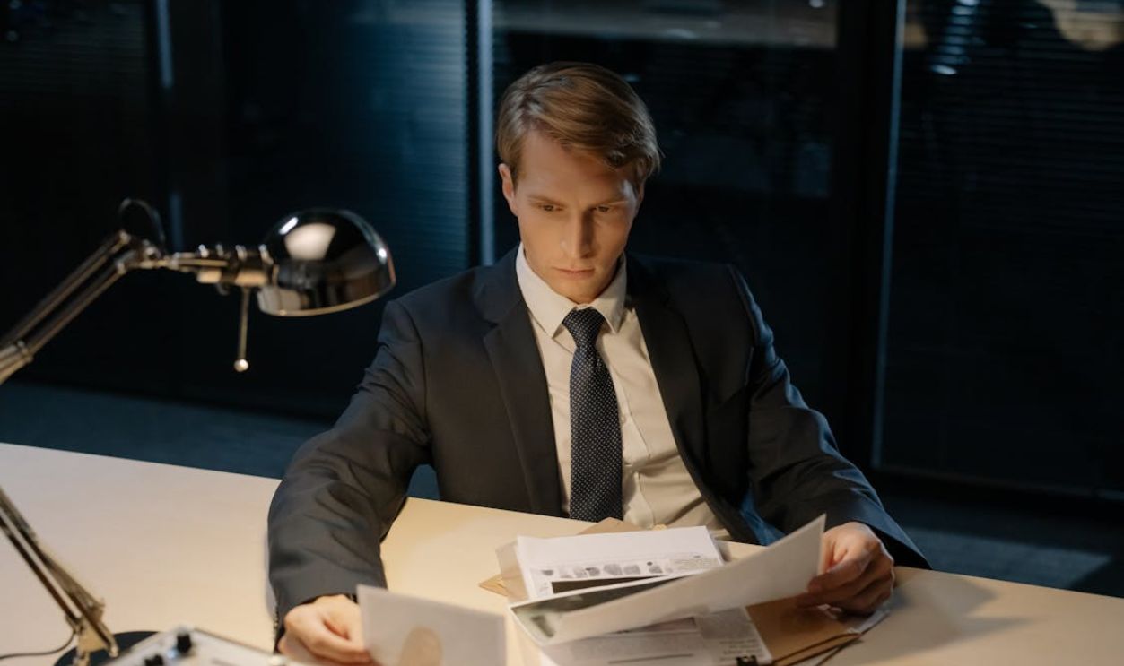 A Man Looking a Evidence