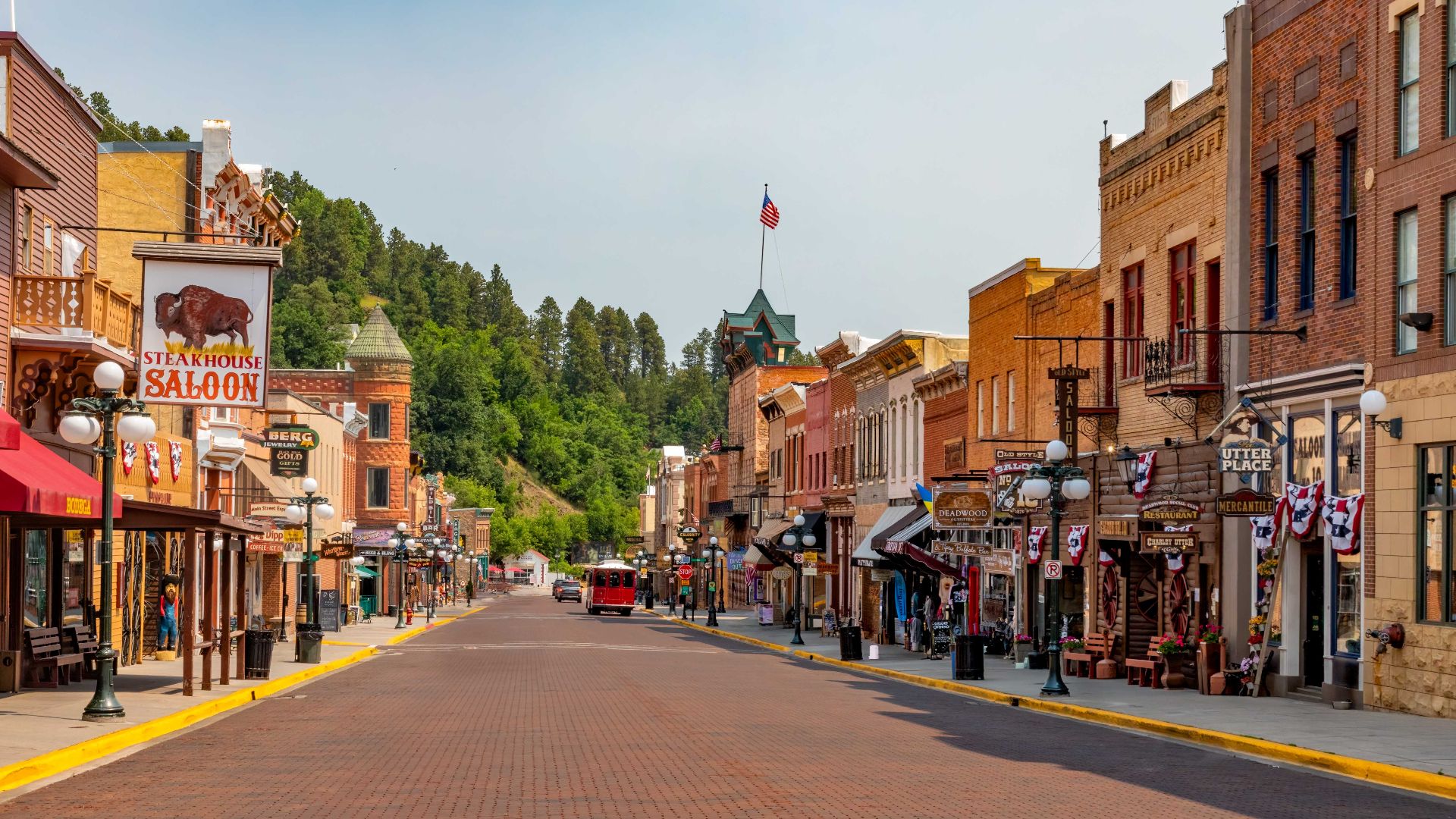 Historic Deadwood South Dakota - A Glimpse into the Colorful Old West Gold Rush Mining Town Main Street