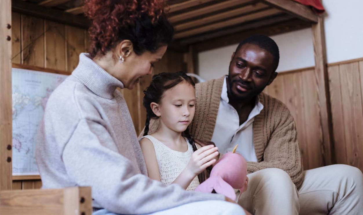 Family Sitting Together 