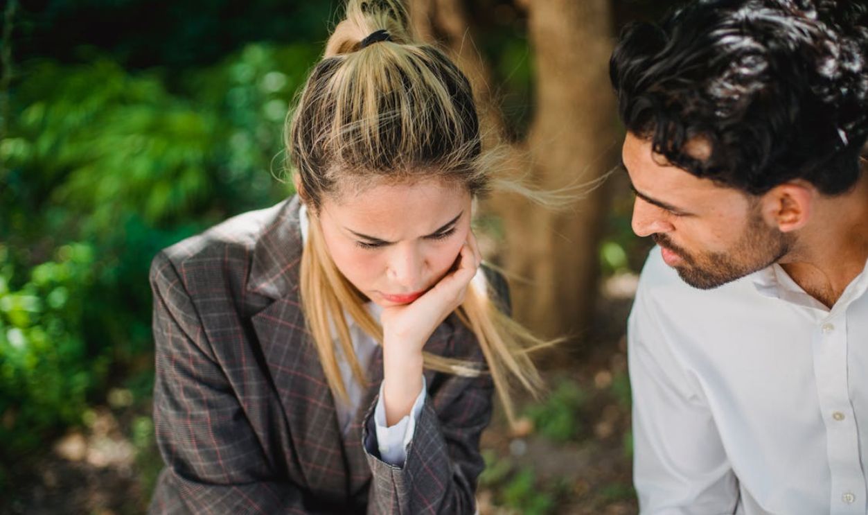Man and Woman Having Business Meeting 