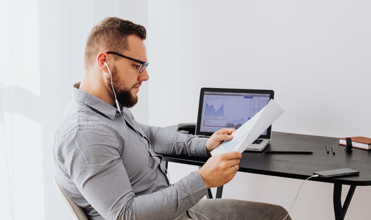 A Man Sitting at the Table