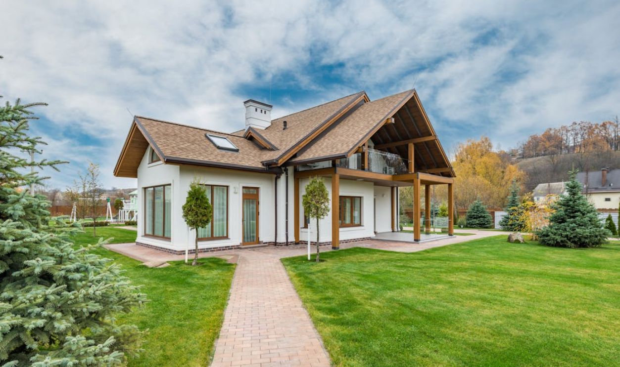 Residential cottage house with courtyard