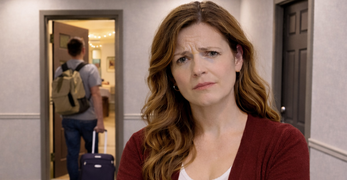 AI-generated image of a woman concerned about her neighbor renting their apartment as an AIrbnb.