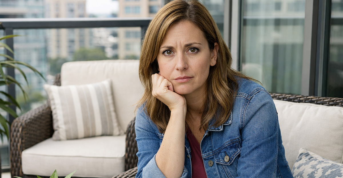 AI-generated image of a woman concerned about a fine from her condo association.