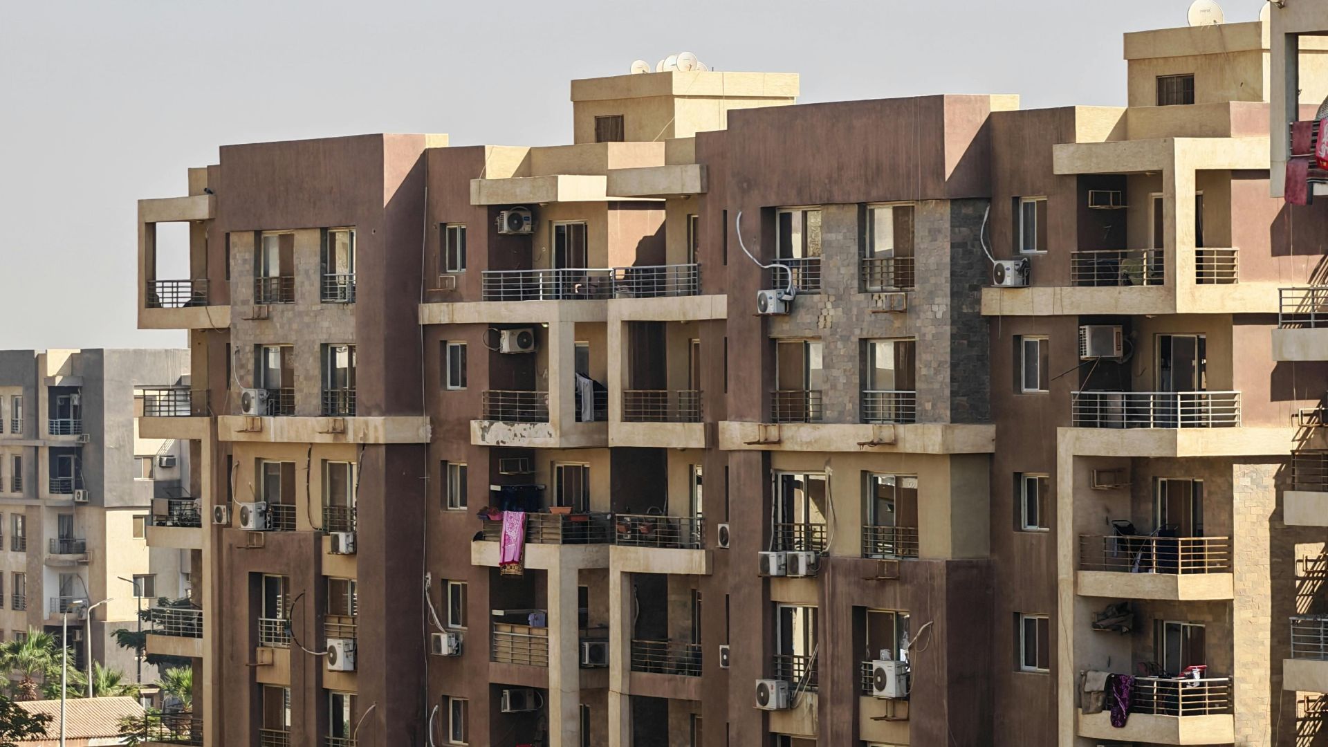 A view of modern apartment buildings capturing urban architecture and residential living space.