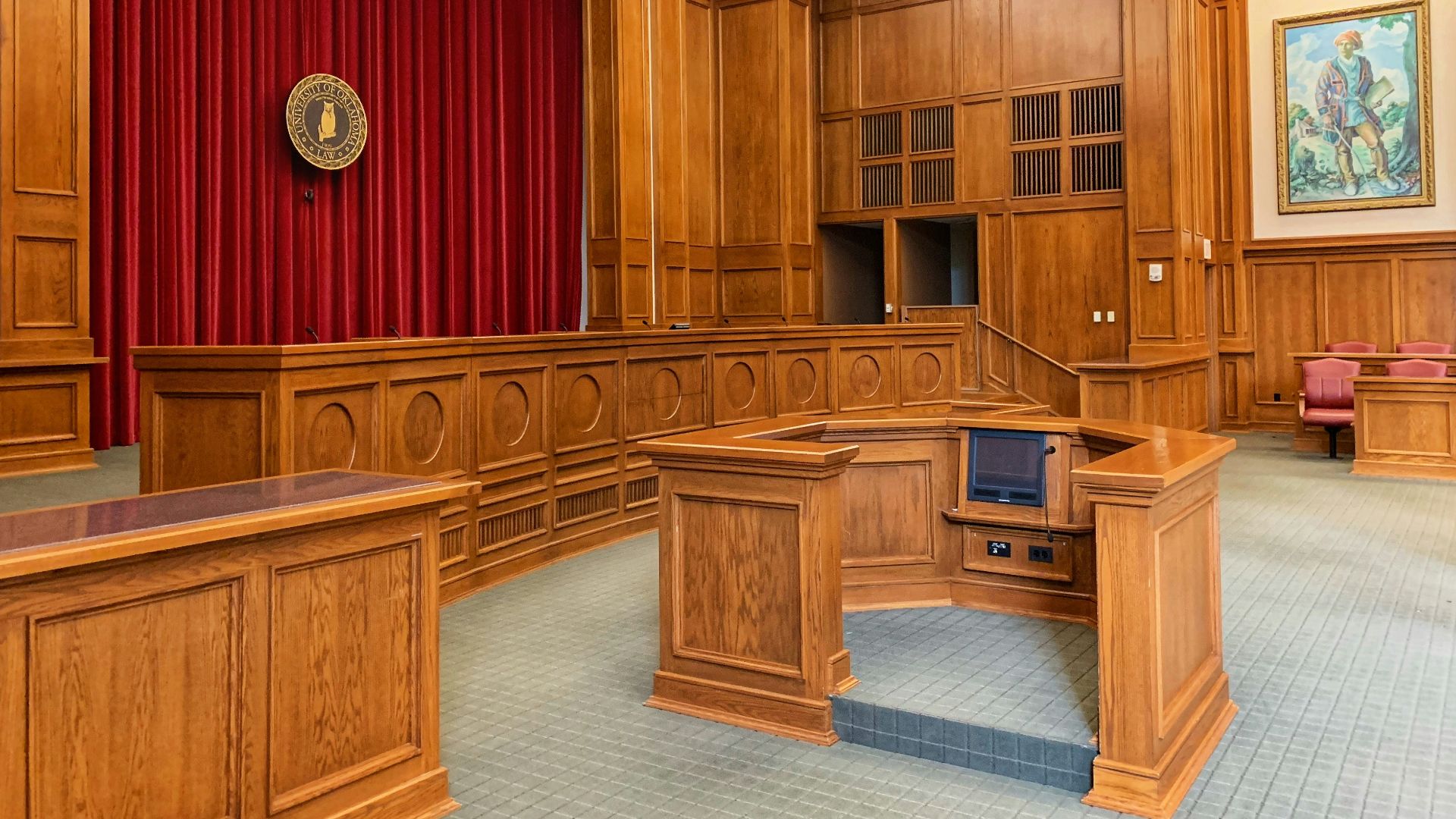 architectural photography of trial court interior view