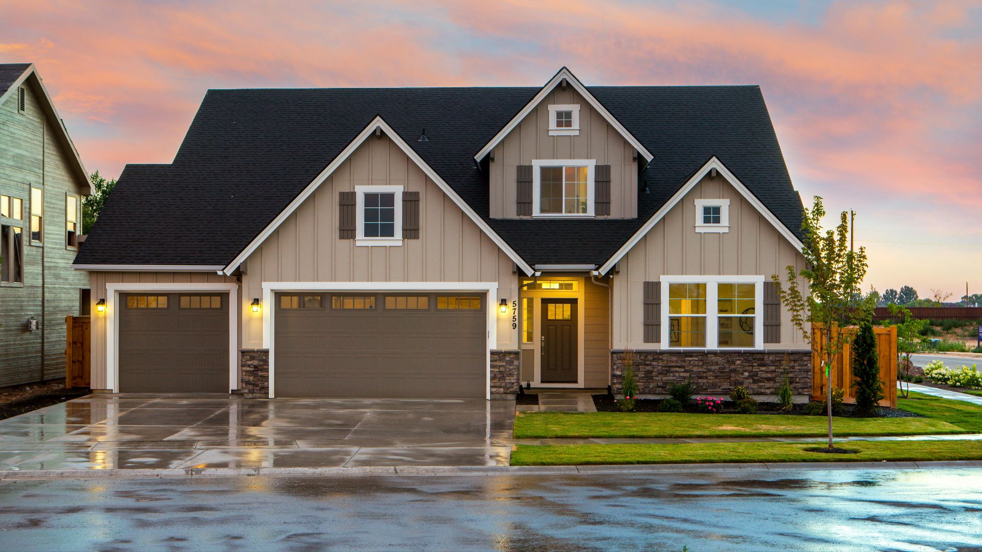 Charming family home in Boise, ID with a modern facade and spacious garage.