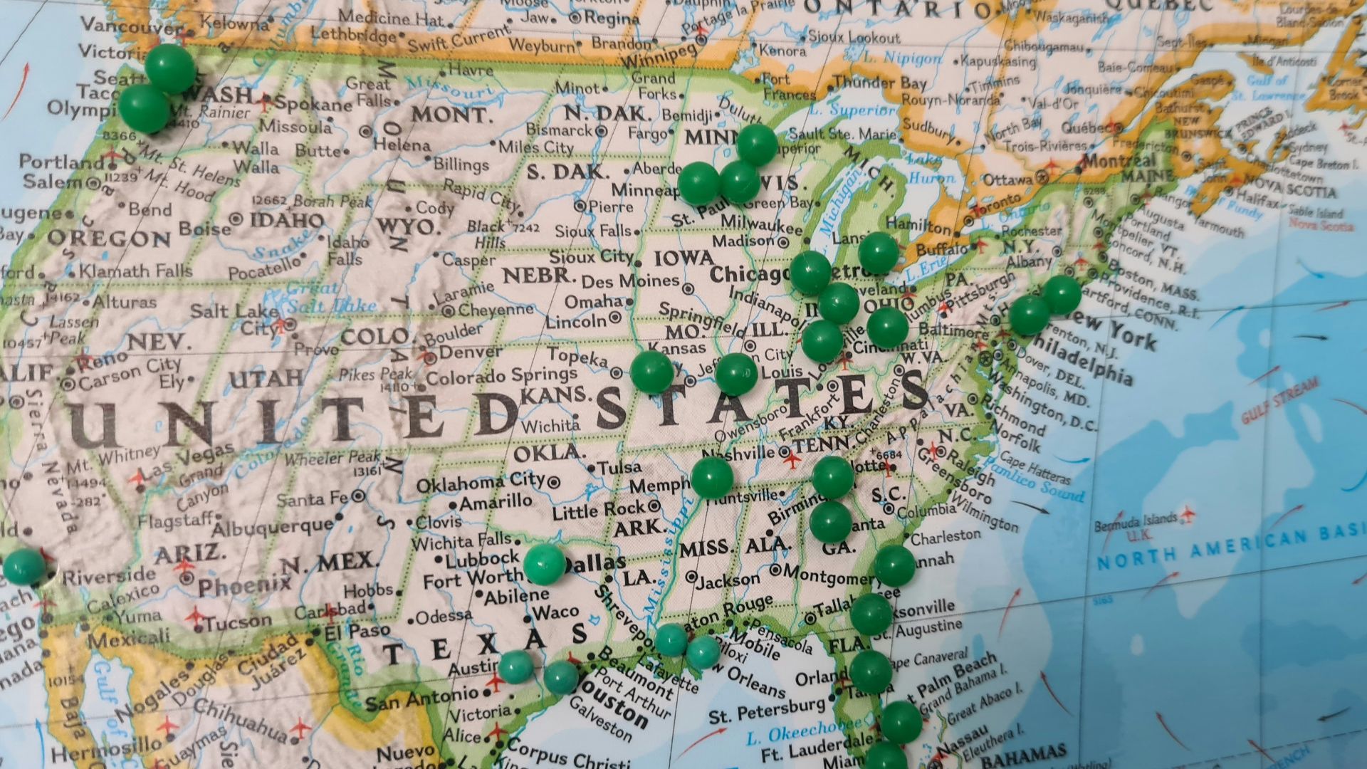 yellow green and white map