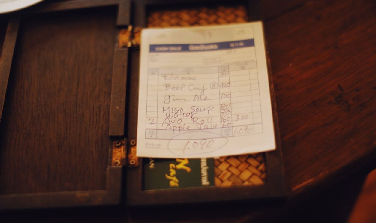 Close-up Photo of a Receipt