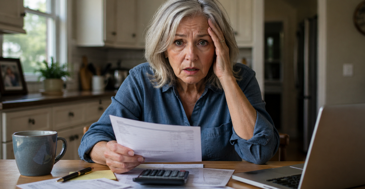 Older woman worried about money