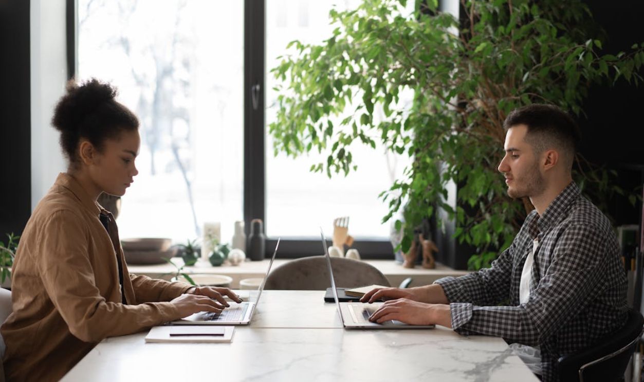 A Man and Woman Working Together