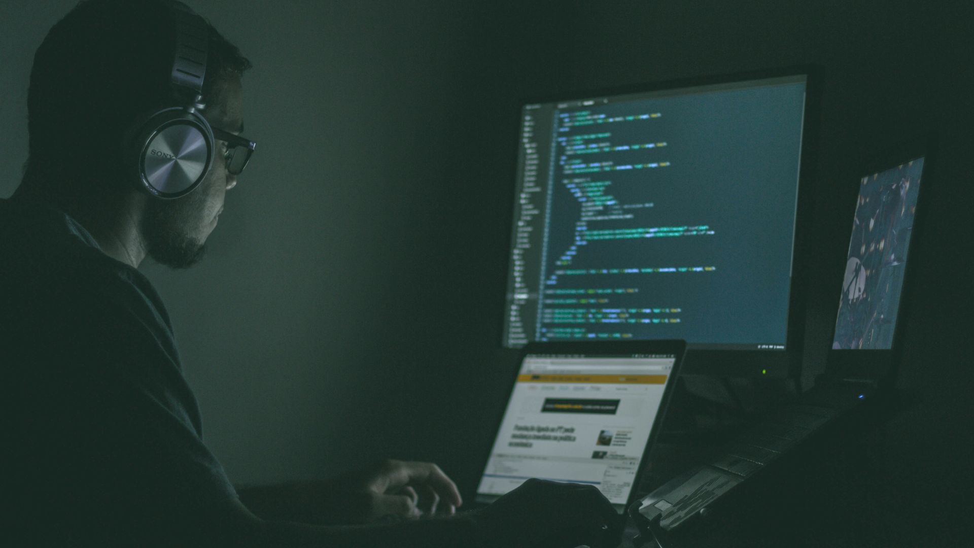 person using laptop computers