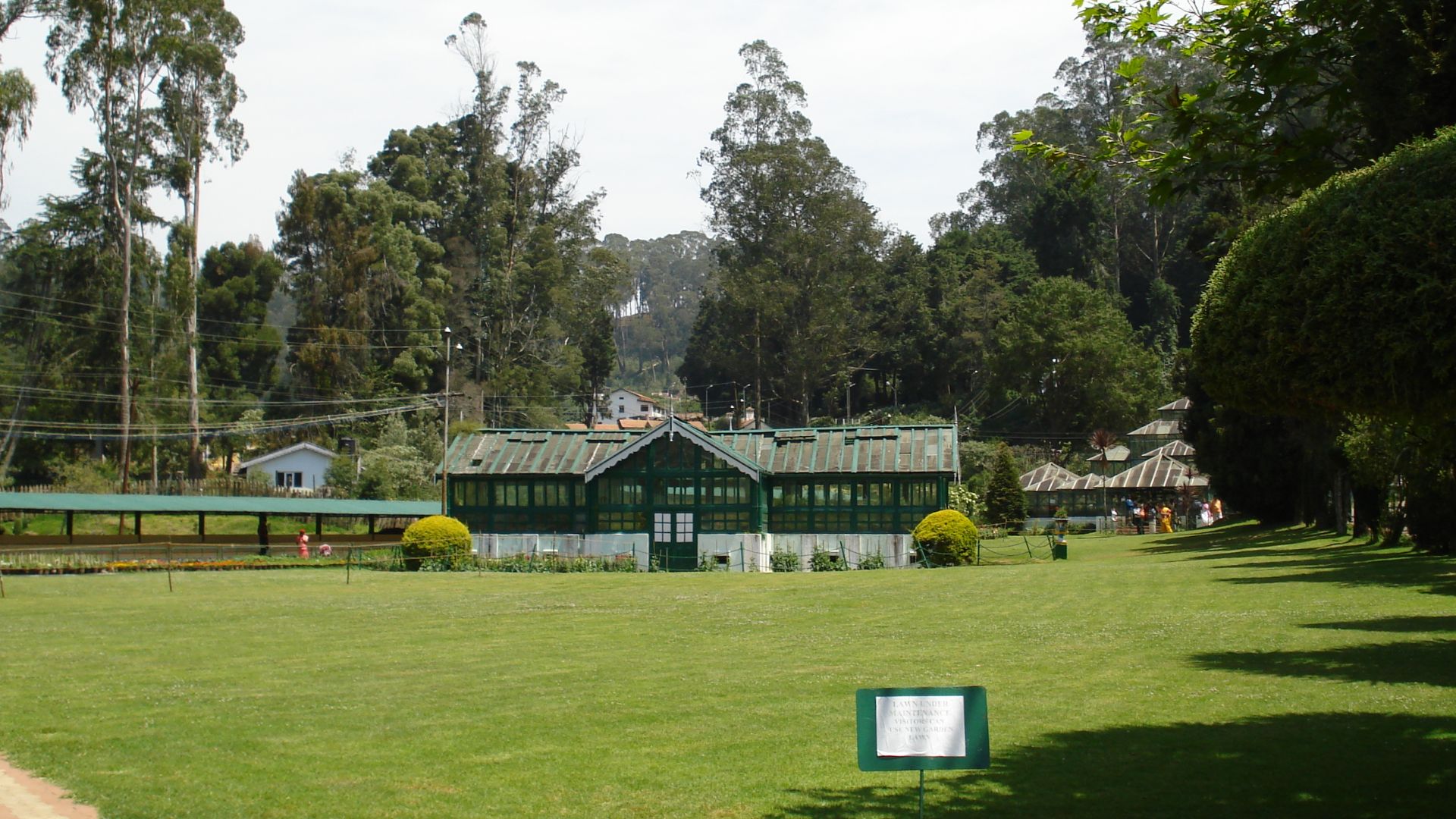 Garden lawn at ooty botanical garden