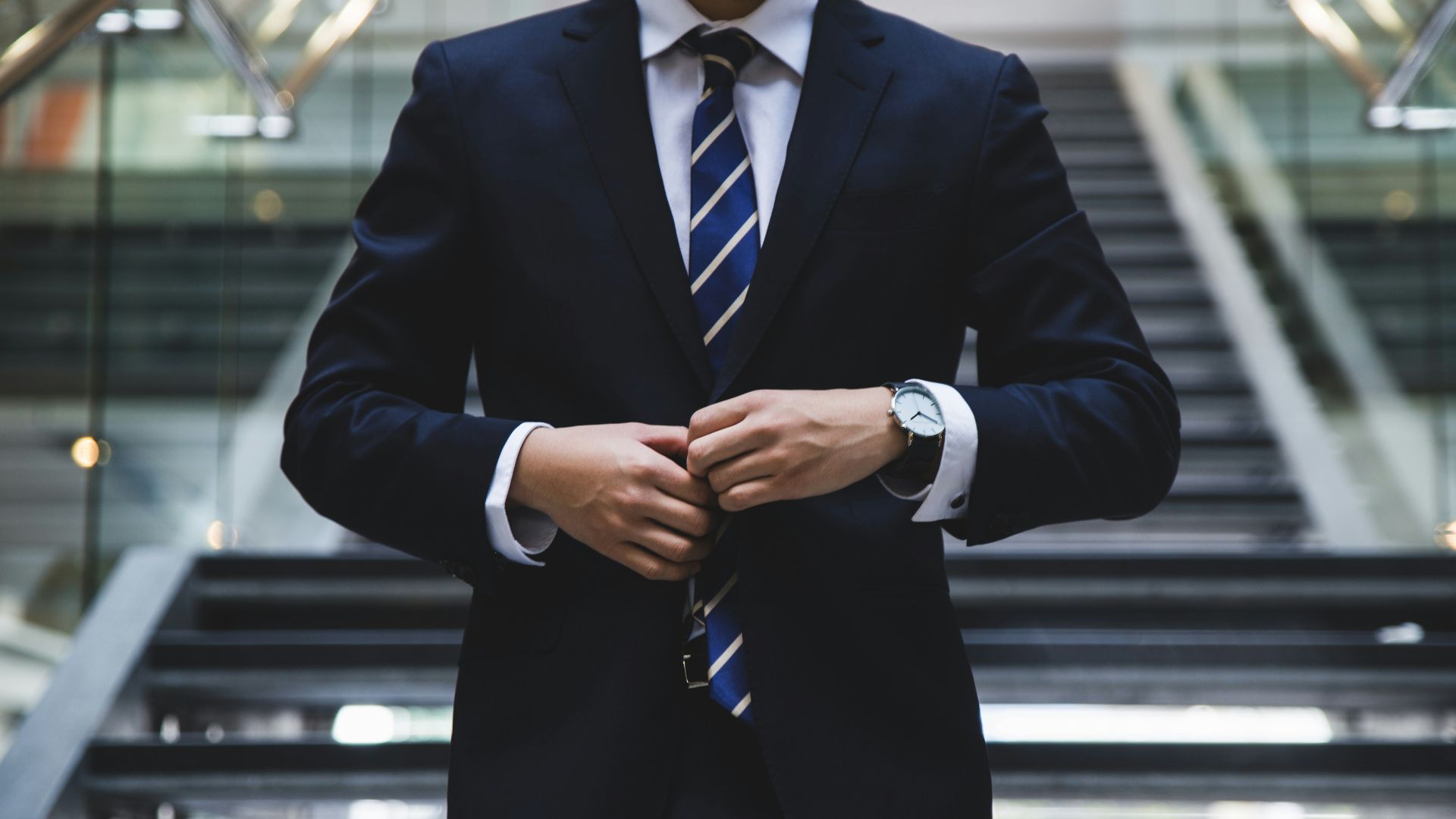 person standing near the stairs